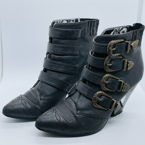 Priviliged Ankle Boots - Black "Siegal "Western Ankle Boots - Picture 5 of 16